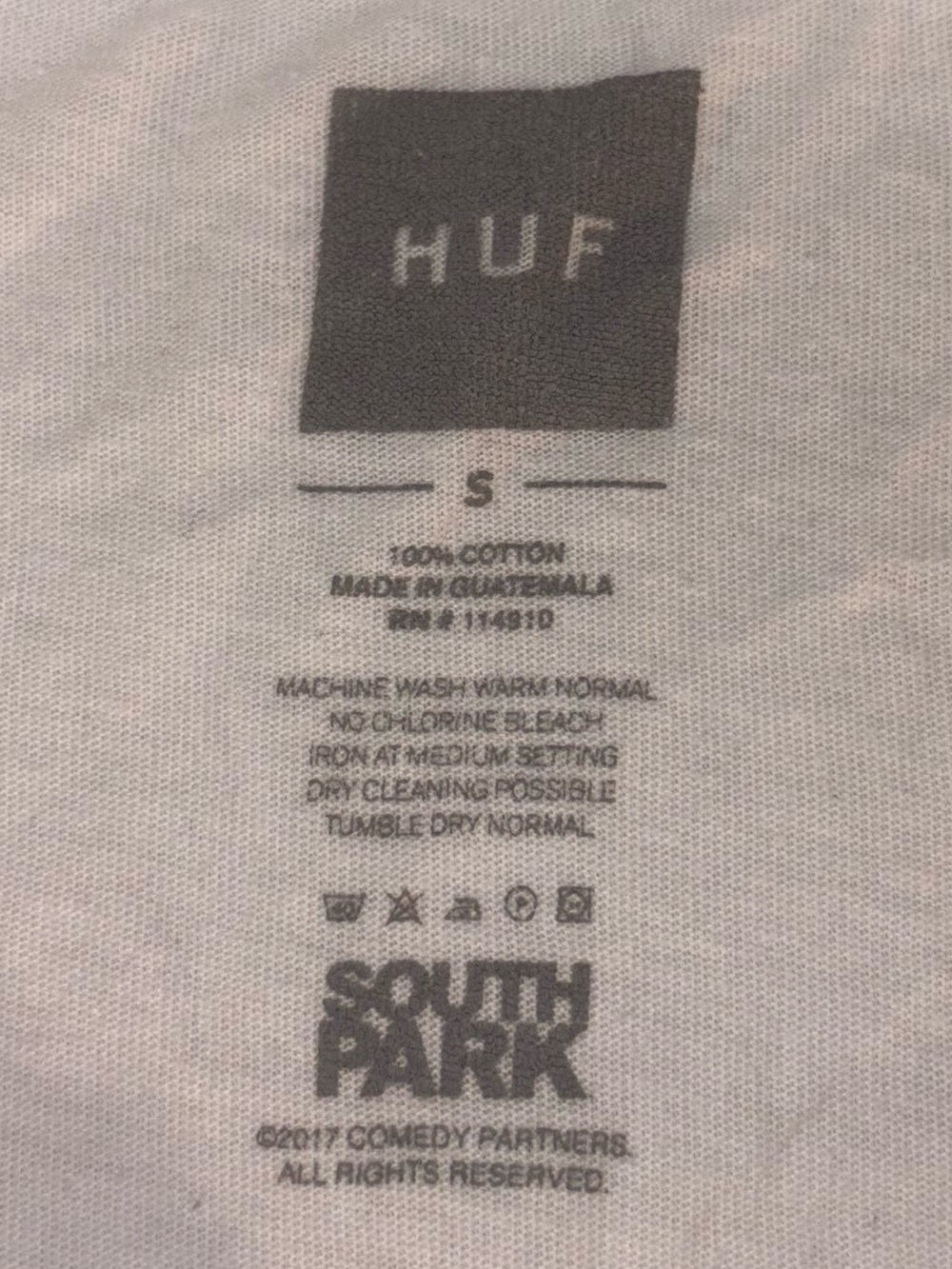 ⚡️ HUF X SOUTH PARK KENNY THUNDERSTRUCK LIGHTNING STRIKE WHITE POCKET T-SHIRT ⚡️ - Picture 7 of 10